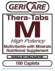 1163913 PT# 621-13 Thera- Tabs M Multivitamin Multimineral Tablets Ενηλίκων 100/ Bt Κατασκευασμένο από τη Φαρμακοβιομηχανία Geri-Care