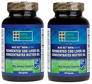 Green Pasture Blue Ice Royal Butter Oil Fermented Cod Liver Oil Blend 240