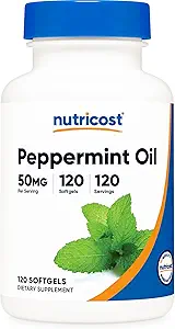Nutricost Peppermint Oil Softgels (120 SFG) (50 MG) - Χωρίς γλουτένη, δοκιμή τρίτου μέρους και GMO δωρεάν