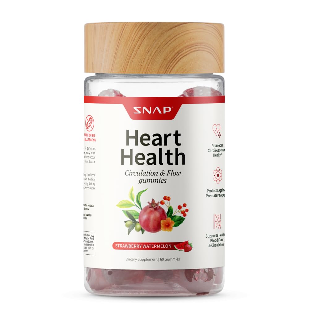 Συμπληρώματα Heart Health Gummies, Συμπληρώματα Κυκλοφορίας Αίματος, CoQ10 Συμπληρώματα Υγείας Καρδιάς, Συμπλήρωμα Ροής Αίματος, Χωρίς Ζάχαρη, 60 Gummies