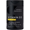 Sports Research Vitamin D3 5000 IU with Coconut MCT Oil - Extra Strength Vitamin D Supplement - Non-GMO Verified, Gluten & Soy Free – 125mcg, 30 Liquid Softgels