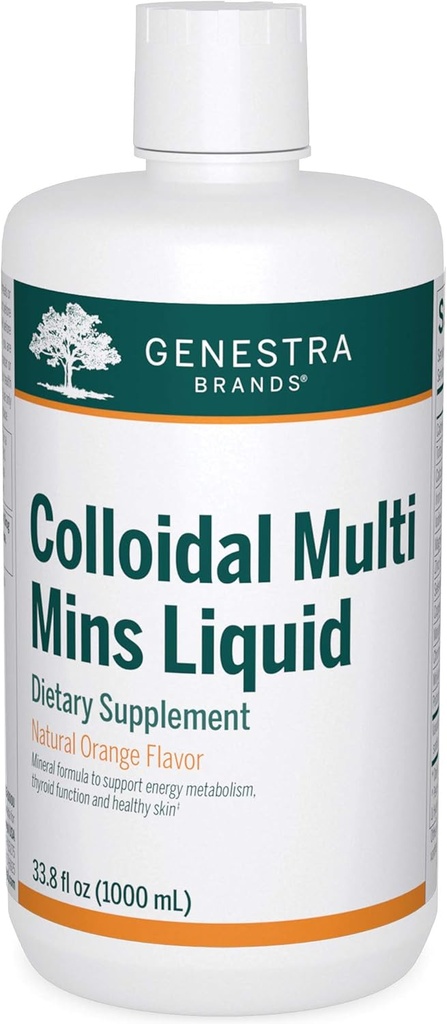 Genestra Brands Colloidal Multi Mins Liquid - Colloidal Minerals - Natural Orange Flavor - 33 Servings