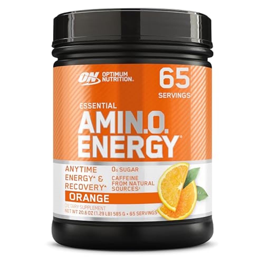 Optimum Nutrition Amino Energy - Προ προπόνηση με πράσινο τσάι, BCAA, Αμινοξέα, Κετοφιλικό, Πράσινο εκχύλισμα καφέ, Ενεργειακή σκόνη - Πορτοκαλί Cooler, 65 εξυπηρετήσεις (Packaging May Vary)