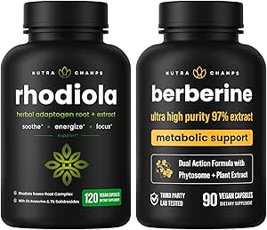NutraChamps Πλήρης Άγχος & Μεταβολική Ισορροπία: Rhodiola & Berberine Duo
