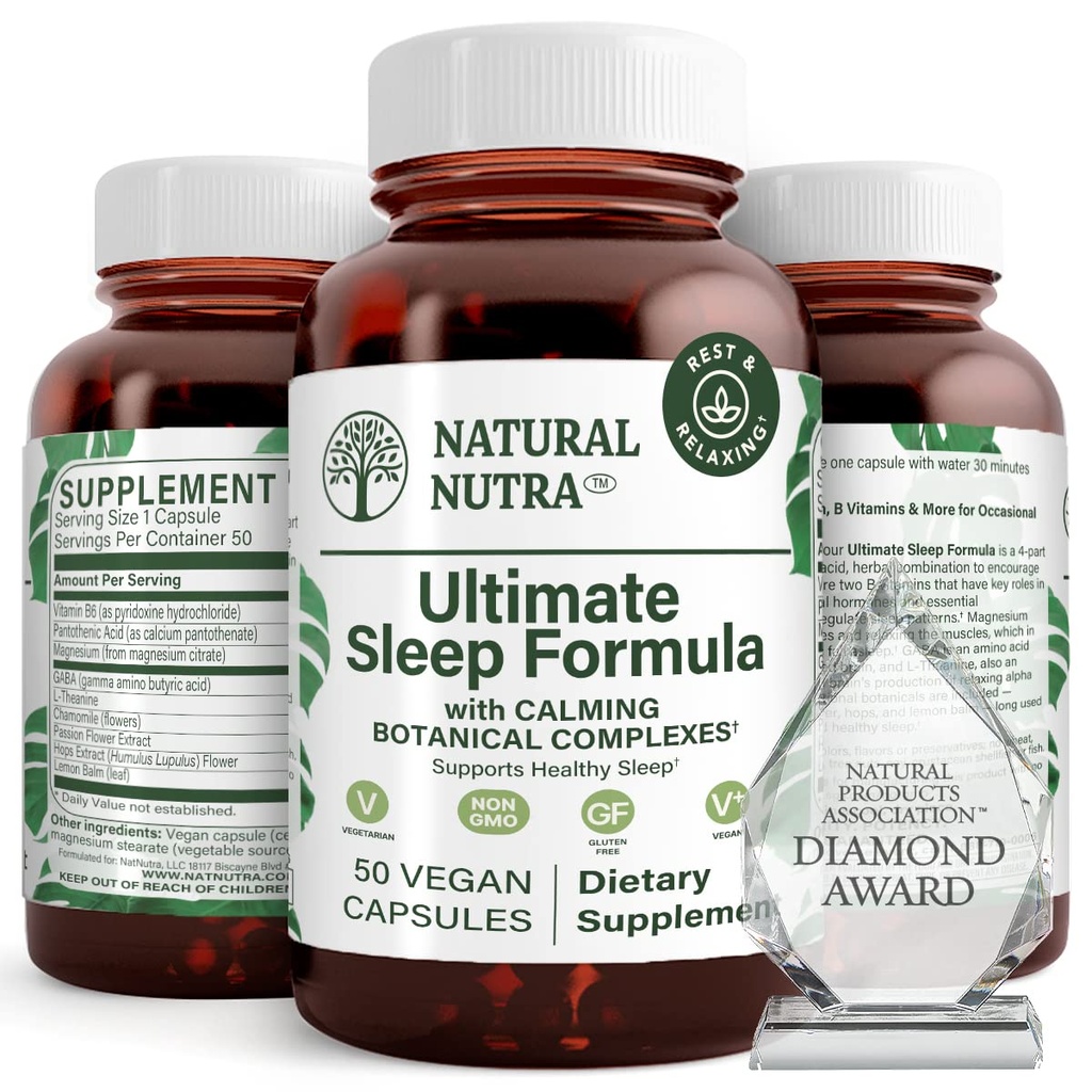 Φυσικό Nutra Ultimate Formula ύπνου, Χαμομήλι για την υποστήριξη της χαλάρωσης και τη μείωση του νυχτερινού άγχους, σας βοηθήσει να κοιμηθείτε πιο γρήγορα, 50 κάψουλες