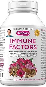 ANDREW LESSMAN Immune Factors 180 Κάψουλες – Echinacea, Goldenseal, Vitamin C, Astragalus, Berberine, Mushroom Blend, Black Currant. Υποστηρίζει και προωθεί το ανοσοποιητικό σύστημα και τις φυσικές άμυνες