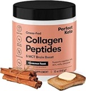 Perfect Keto Collagen Peptides Protein Peptides σκόνη με λάδι MCT, υδρολυμένο κολλαγόνο, τύπου I & III συμπλήρωμα, Γλουτένη δωρεάν χόρτο Fed, χαμηλή υδατανθράκη, Keto Coffee Creamer, Collagen για γυναίκες & άνδρες, κανέλα Toast