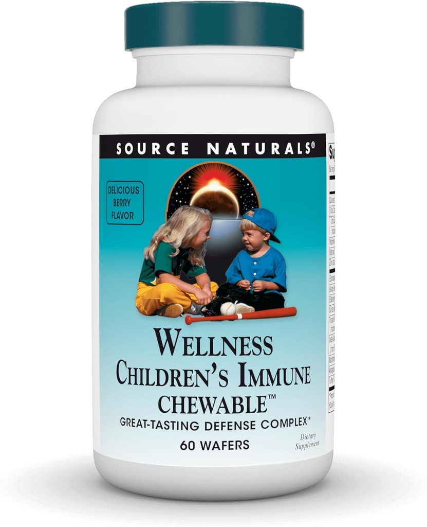 Source Naturals Wellness Παιδικό Ανοσοποιήσιμο, Great-Tasting Defense Complex, Berry Γεύση* - 60 Wafers