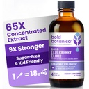 Τολμηρό Botanica Elderberry Elixir – 65x Συμπυκνωμένο εκχύλισμα - Ζάχαρη-Δωρεάν - Φιλικό προς το παιδί - Μαύρο Σιρόπι Elderberry με Aronia Berry για Ανοσολογική Υποστήριξη - 4 Fl. Oz.