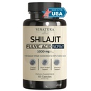 VINATURA Shilajit για άνδρες και γυναίκες - 1000mg κάψουλες καθαρός Ιμαλαΐων Shilajit, τυποποιημένα σε 50% Fulvic Acid - 60 κάψουλες