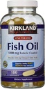 Enteric Coated Fish Oil Kirkland Signature Omega 3 1200 MG Fish Oil, 684 MG Ωμέγα 3 Λιπαρά Οξέα, 180 softgels
