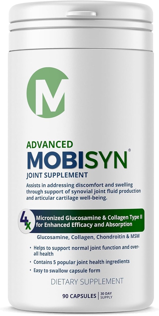4X Advanced Joint Support Capsules, Extra Strength Formula for Inflammation, Glucosamine Chondroitin, Collagen Type II, MSM, 150mg Vitamin C Immune Support & Συνολική Υγεία, Χωρίς Γλουτένη, 90 Κάψουλες