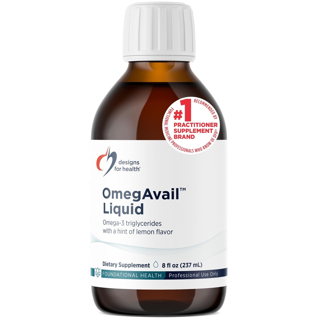 Σχέδια για την υγεία OmegAvail Υγρό TG ιχθυέλαιο 1200mg - Τριγλυκερίδια Omega-3 Fish Oil Εγκεφαλικό συμπλήρωμα υποστήριξης με DHA/EPA - Φυσικό άρωμα λεμόνι (8oz / 47 εξυπηρετούν)