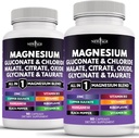 NEW AGE Magnesium Supplement -Powerful Glycinate Κιτρικό Μηλεϊνικό Οξείδιο Ταυρικό Ασπαρτικό Γλυκονικό Ορόate & Mag Chloride Manganese Οστική Υγεία και δύναμη των οστών, Κοινή Υποστήριξη- 180 Κόμβος