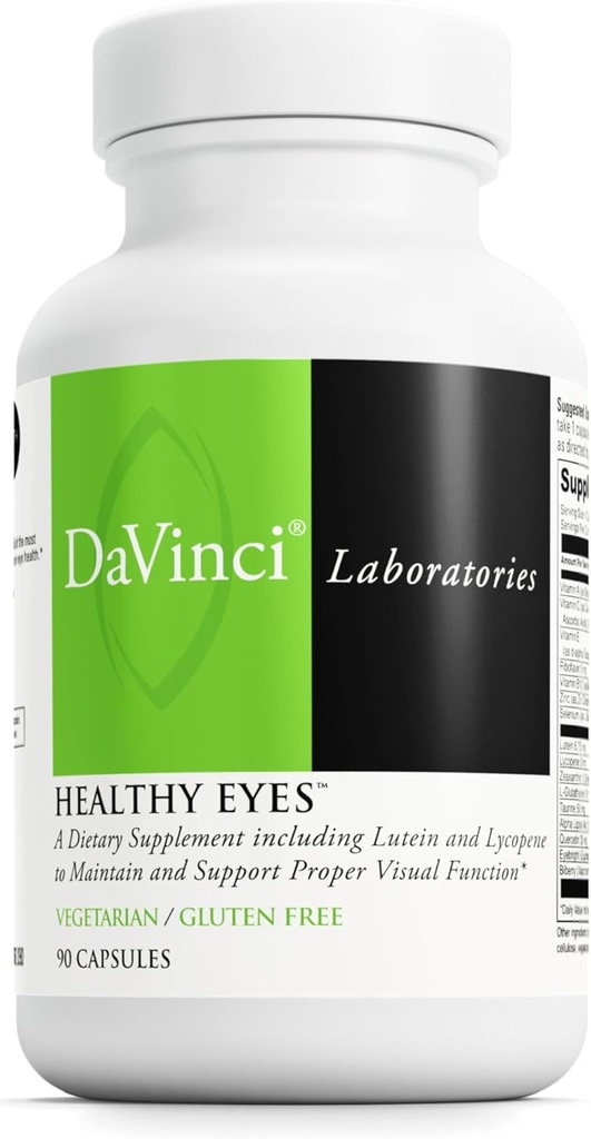 DAVINCI Labs Healthy Eyes - Συμπλήρωμα διατροφής για τη διατήρηση της υγιούς οπτικής λειτουργίας και την υγεία των ματιών υποστήριξης* - με βιταμίνες, ορυκτά, λουτεΐνη, λυκοπένιο, ζεαξανθίνη και περισσότερα - 90 κάψουλες λαχανικών