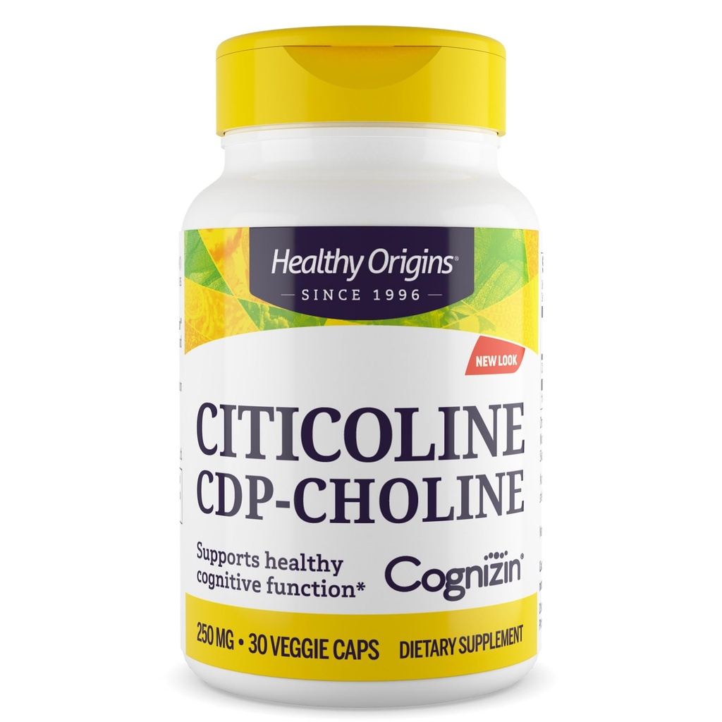 Healthy Origins Cognizin (Citicoline), 250 mg - Συμπλήρωμα εγκεφάλου για τη μνήμη με Choline Citicoline CDP - μη-GMO, Vegan & Gluten-free - 30 κάψουλες λαχανικών