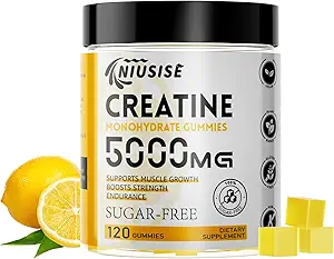 Μονοένυδρη κρεατίνη Gummies, 120 χωρίς ζάχαρη Creatine Gummies με 1000 mg σύμπλοκο μαγνησίου και L-Θρεονικό για άνδρες και γυναίκες, Energy Support 1 Pack