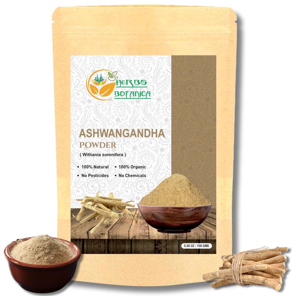 Βότανα Botanica Ashwagandha Root Powder Withania Somnifera Powder Ashwaganda Ayurvedic φυτικό συμπλήρωμα Υποστήριξη και δύναμη 5.3 oz