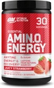 Optimum Nutrition Amino Energy - Pre Workout with Green Tea, BCAA, Amino Acids, Keto Friendly, Green Coffee Extract, Energy Powder - Juicy Strawberry Burst, 30 Servings (Packaging May Vary)