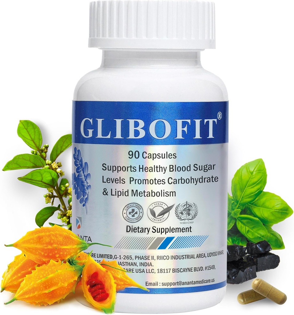 GLIBOFIT – Υγιής υποστήριξη υδατανθράκων & λιπών μεταβολισμού, 90 κάψουλες Vegan