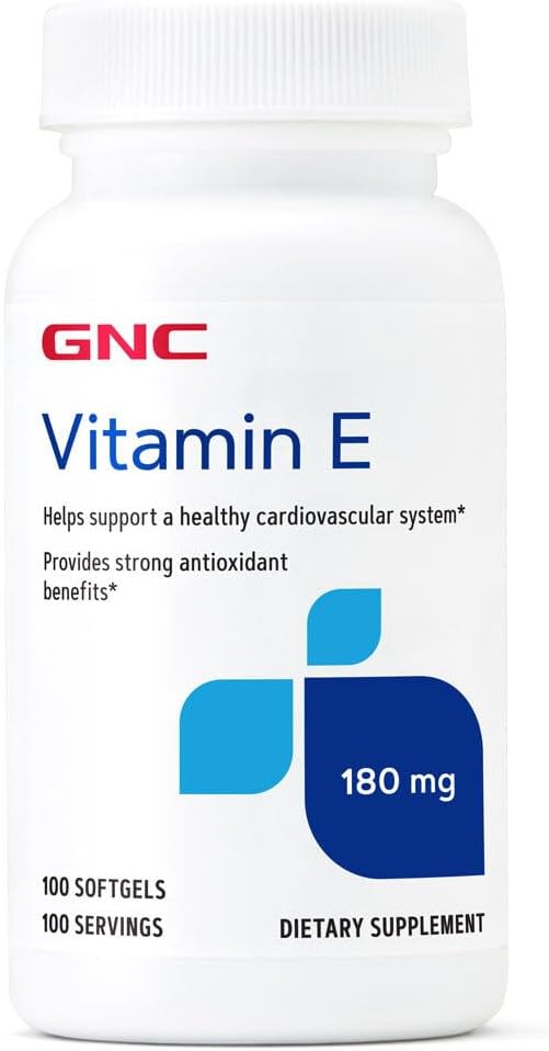 GNC Vitamin E 200mg συμπλήρωμα, υποστηρίζει ένα υγιές καρδιαγγειακό σύστημα, 100 εξυπηρετούν