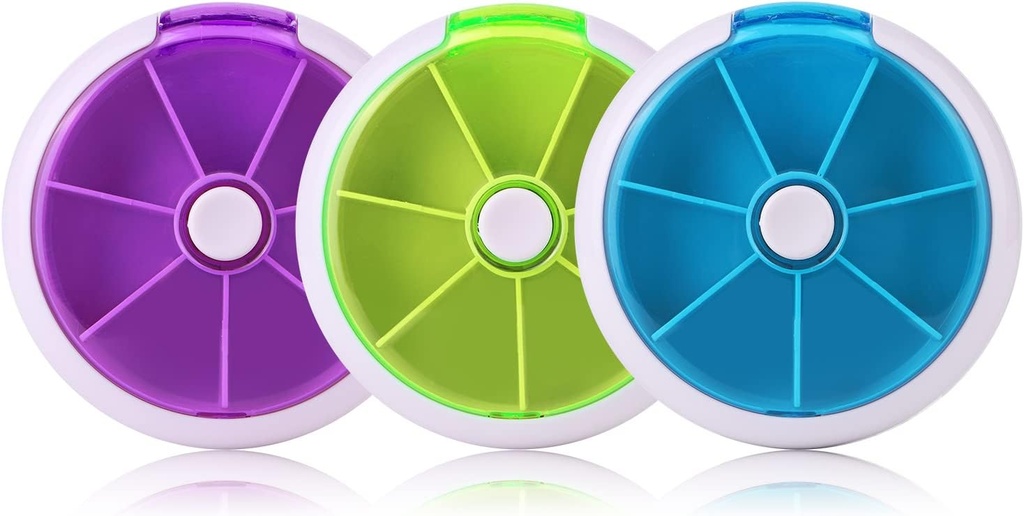 Creative Portable Mini 7 Day Weekly Circular Shape Rotary Fruit Style Pill Θήκη Αποθήκευσης Χάπια (Μικτή Χρώμα)
