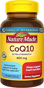 Nature Made CoQ10 400mg, συμπλήρωμα διατροφής για την υποστήριξη της υγείας της καρδιάς, 40 Softgels, 40 ημέρα προσφοράς