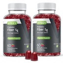 Viteey Prebiotic Fiber Gummies for Adults, 5g - Gut Health & Digestive Soluble Fiber Supplement Gummies - Zero Sugar Added, Vegan, Gluten-Free - 120 Count