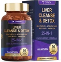 Liver Cleanse Detox & Επισκευή 25-σε-1 με το γάλα Thistle, Dandelion Root, Beetroot, εκχύλισμα Artichoke για την υγεία του ήπατος Βότανο συμπλήρωμα στήριξης του ήπατος Βιταμίνες ψευδάργυρος, Choline 90 Vegan Κάψουλες