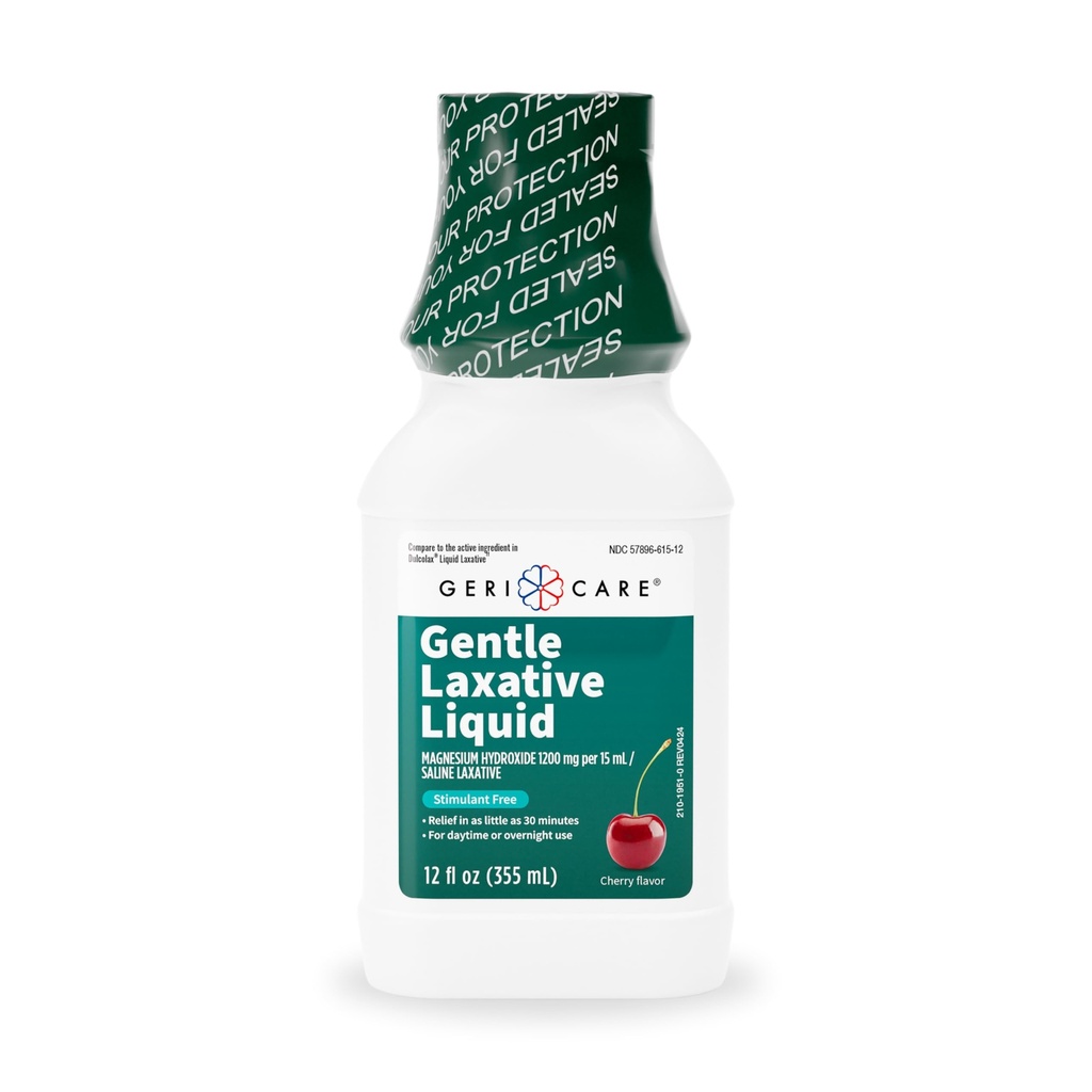 Liquid Laxative GeriCare για την ανακούφιση της δυσκοιλιότητας - Maximum Strength Stool Αποσκληρυντής με Υδροξείδιο Μαγνησίου, Γάλα Μαγνησίας Κεράσι Γεύση, και Colonoscopy Prep Υποστήριξη, Simulant Free 12 oz
