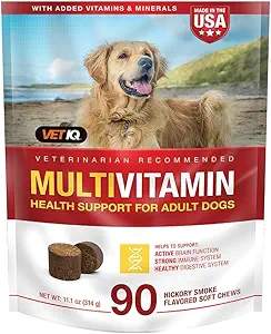 VetIQ Multivitamin συμπλήρωμα για σκύλους, συμπλήρωμα στήριξης της υγείας μαλακά μάσημα, 90 κόμης