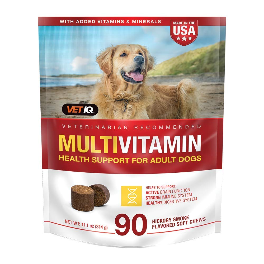 VetIQ Multivitamin Supplement for Dogs, Health Support Supplement Soft Chews, 90 Count