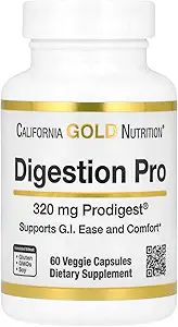 California Gold Nutrition Digestion Pro with ProDigest®, Botanical Digestive Blend of Artichoke and Ginger Extracts, 320 mg, 60 Veggie Capsules