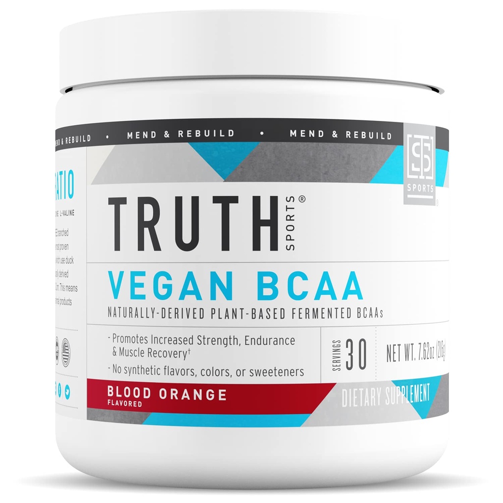 Αλήθεια Διατροφή Vegan BCAA Σκόνη- 2:1:1 Ratio Φυσικό BCAAs Αμινοξέα Σκόνη για την ενέργεια, οικοδόμηση μυών, μετά την αποκατάσταση προπόνηση ποτό για την αποκατάσταση των μυών (Blood Orange, 30 εξυπηρετούν)