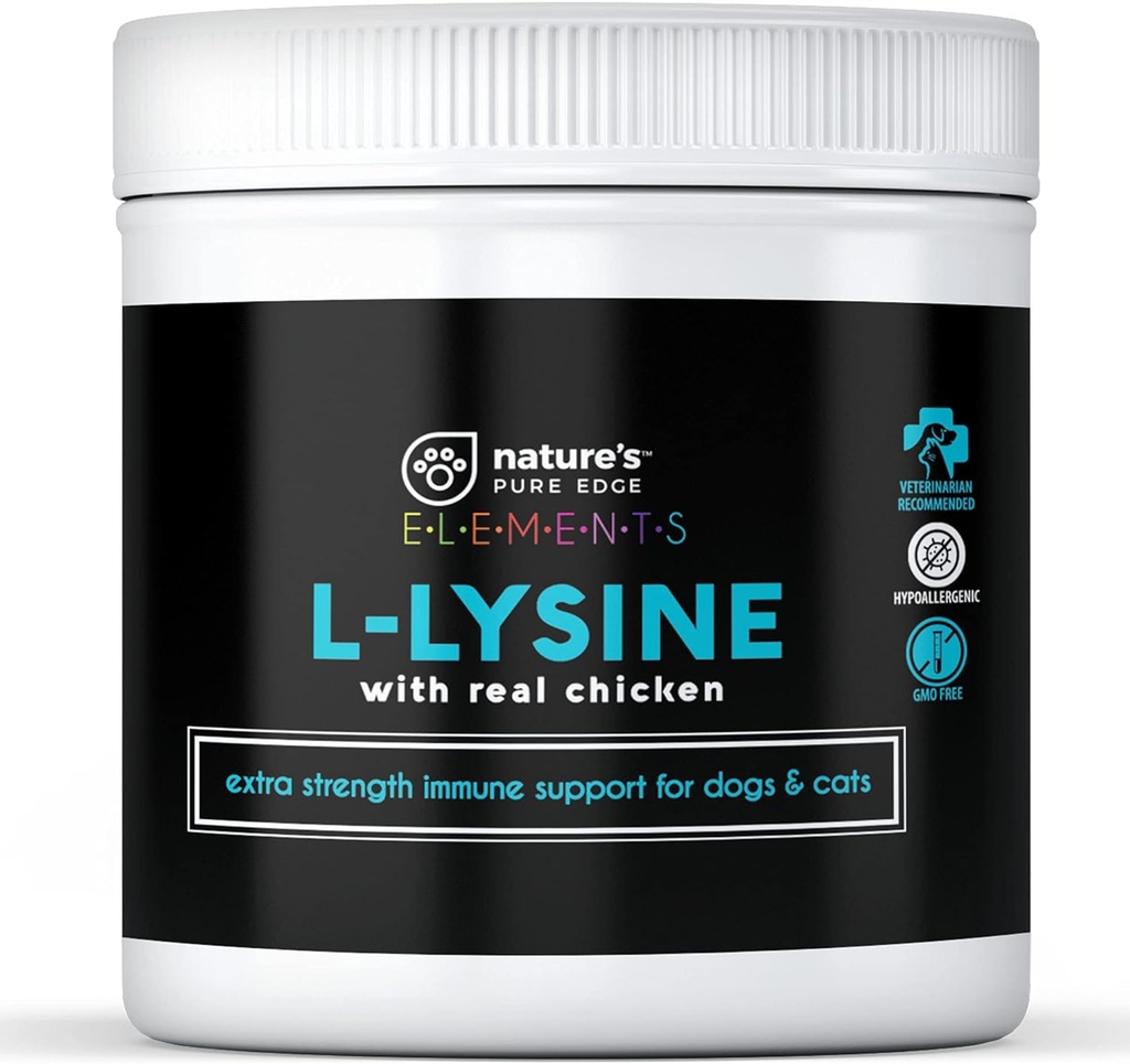L-Lysine σκόνη για γάτες και γατάκια, κοτόπουλο συμπλήρωμα λυσίνης Γεύσης για γάτες και γατάκια και σκυλιά για την υποστήριξη της ανοσοποιητικής υγείας, κανονική λειτουργία ματιών και αναπνευστική υγεία, Extra Large 125 γραμμάρια.