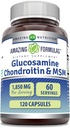Amazing Formulas Glucosamine Chondroitin MSM 1850 mg Per Serving Capsules Supplement 