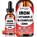 Συμπλήρωμα Υγρού Σιδήρου w/Vitamin C, A, B-Complex, Vegan Iron Drops High Potency Liquid Vitamin & Iron Συμπληρώματα για γυναίκες, άνδρες και παιδιά -Υποστήριξη Red Blood Cell, Ενέργεια, Αναιμία & Κόπωση