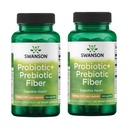 Swanson Prebiotic + Probiotic Fiber Digestive and Immune Health Supplement for Gut-Health-Conscious Adults with 500 Million CFU (60 Vegan Capsules, 2 Pack)