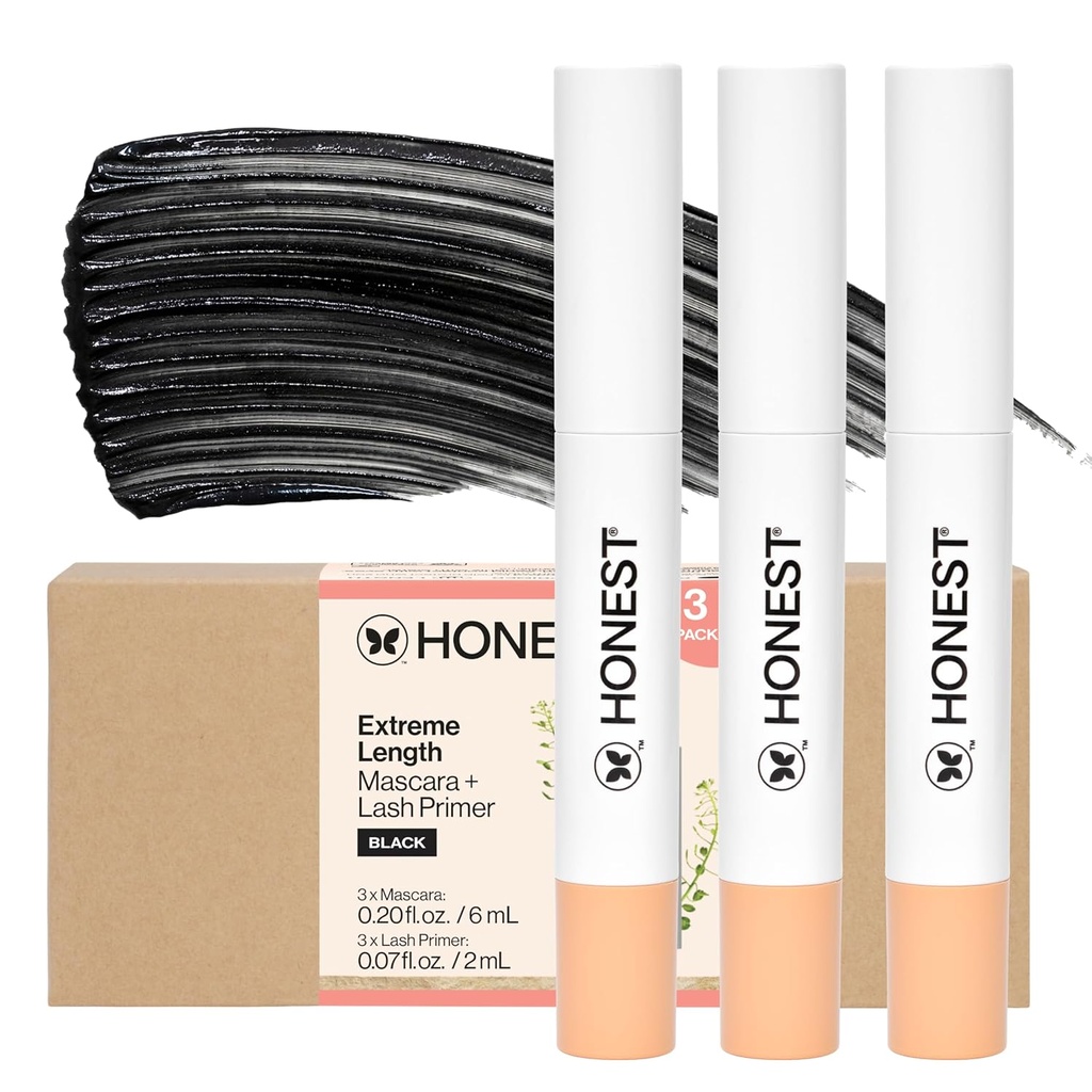 Ειλικρινής ομορφιά 2-σε-1 Extreme Length Mascara + Lash Primer 3-Pack 