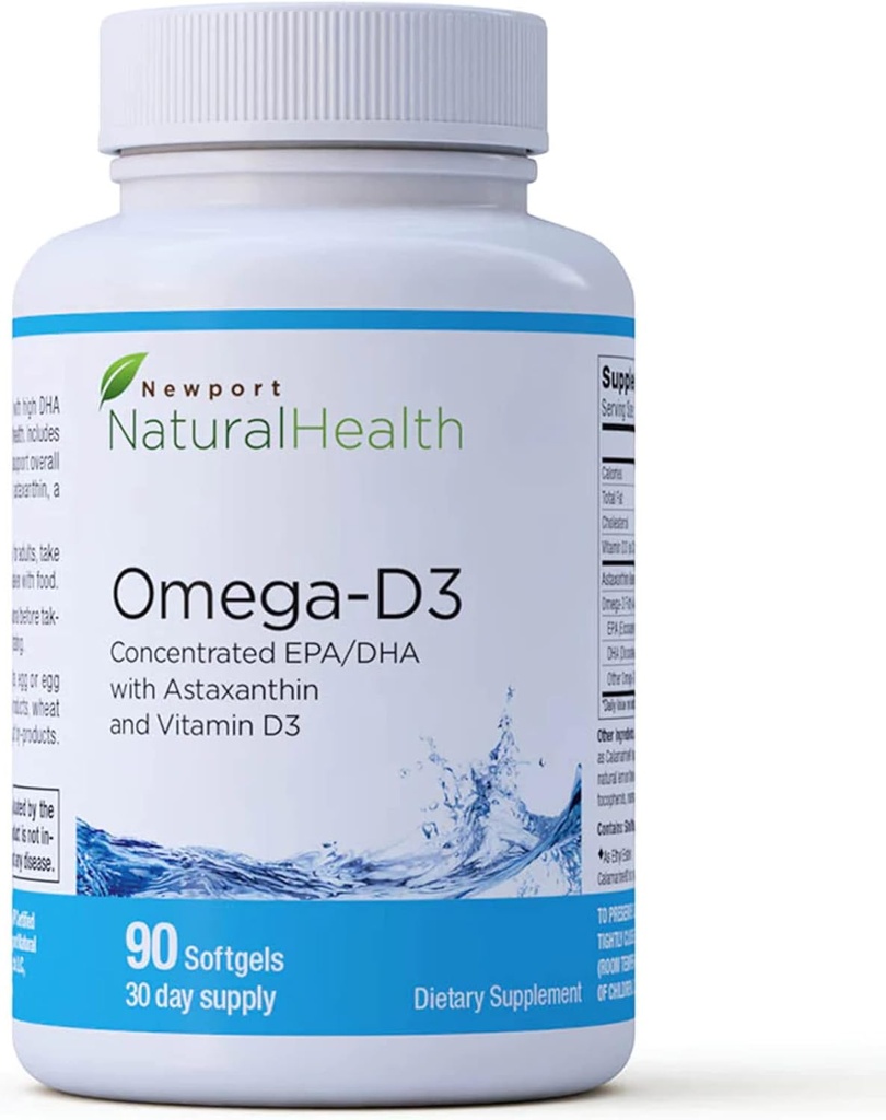 Omega-D3, συμπυκνωμένη EPA & DHA, Ασταξανθίνη & βιταμίνη D3 