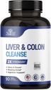 Liver Detox & Colon Cleanse - 2X Ισχυρότερο - Liver Cleanse Detox & Repair - Καθαριστικό Κολώνα & Detox - Premium συμπλήρωμα γαϊδουράγκαθου γάλακτος - Άνδρες & γυναίκες - Vegan 90 κάψουλες