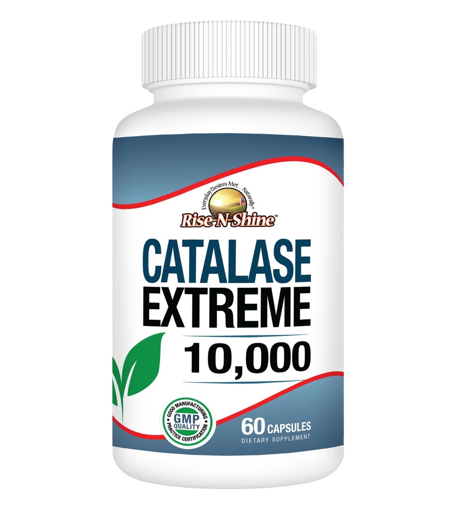 Rise-N-Shine Catalase Extreme Supplement 10.000 με Saw Palmetto, Biotin, Fo-Ti, PABA - συμπληρώματα μαλλιών για Ισχυρά Μαλλιά - 60 κάψουλες