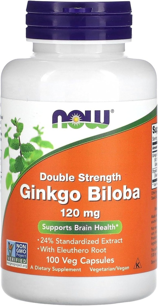 NOW Foods Ginkgo Biloba, 120 mg, 100 Veg Capsules