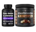 NutraChamps Liver Detox & Mushroom Powder - Γνωστικό, Detox & Immunity Bundle