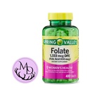 Generic Spring Valley Folate 1,333 mcg DFE, Follic Acid 800 mcg, 400 Tablets - Συμπλήρωμα διατροφής, Γυναικεία ενίσχυση υγείας, Μεταβολισμός & υποστήριξη καρδιάς - Δέσμη με + Αποθήκευση Sticker Dri