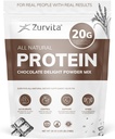 Zurvita - Chocolate Delight Protein Powder - 20g Πρωτεΐνη, Προβιοτικά, 24+ Βιταμίνες και Ορυκτά - Χωρίς Τεχνητά γλυκαντικά - 26oz (20 μερίδες)