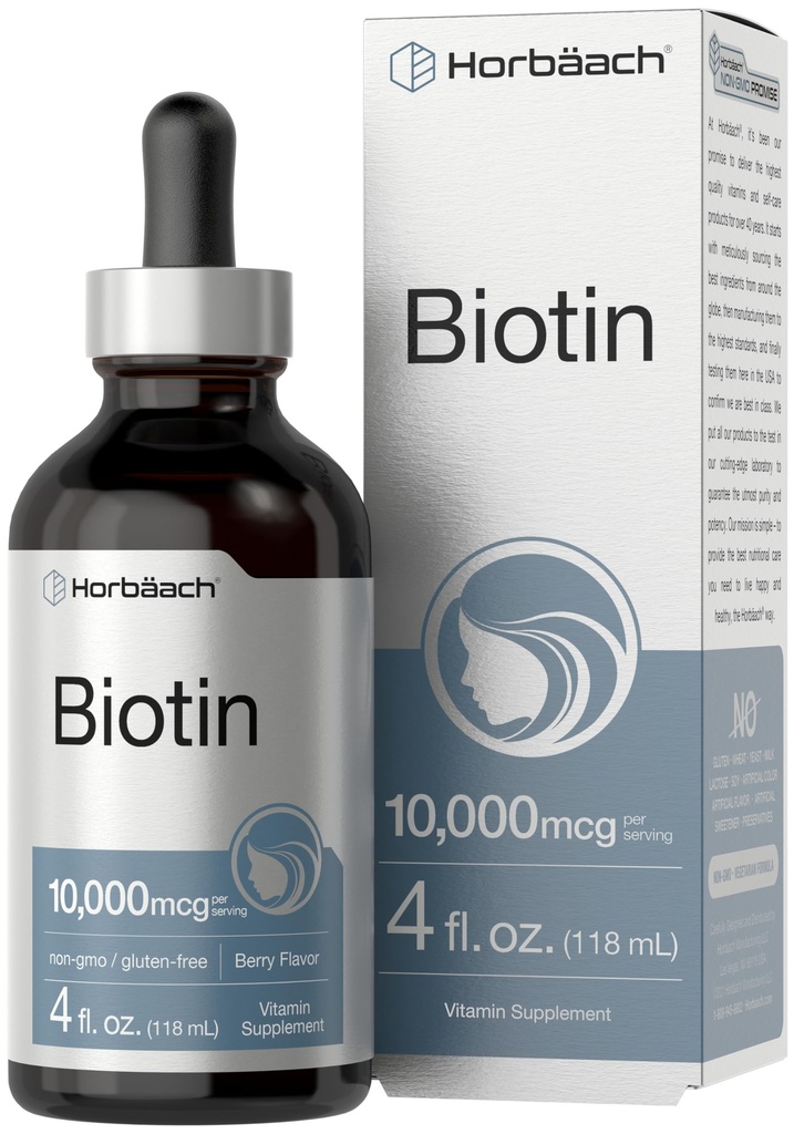 Horbäach Biotin Υγρές σταγόνες 10000mcg 