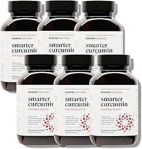 Smarter Nutrition Curcumin Softgels - Vegan Υψηλή απορρόφηση 400 mg συμπλήρωμα κουρκουμίνης Τυποποιημένο σε 95% Τετραϋδροκουρκουμινοειδή + Μαύρο Έλαιο Σπόρου & Τζίντζερ για Κοινή & Ανοσοποιητική Υγεία - 360 Ct