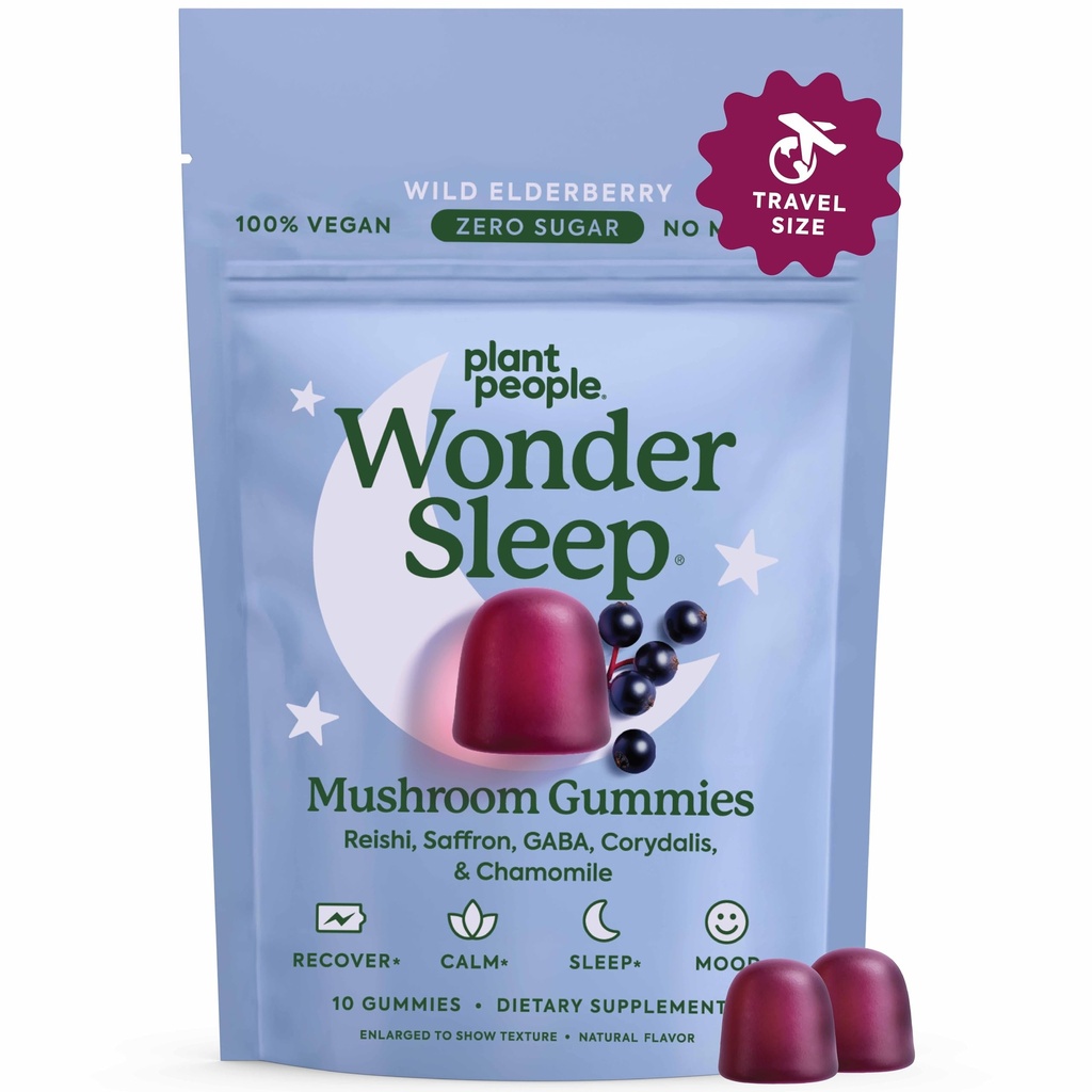 Plant People WonderSleep Mushroom Gummies Συμπλήρωμα Mini με Reishi Super Μανιτάρια, Saffron, Wild Elderberry Γεύση Όχι Ζάχαρη Vegan-Friendly & Γλουτένη-ελεύθερο μέγεθος δοκιμή