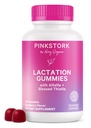 Pink Stork Γαλουχία συμπλήρωμα Gummies - Υποστήριξη της προσφοράς μητρικού γάλακτος με γαϊδουράγκαθο γάλακτος, Alfalfa, βιταμίνη D, και B12, Επιλόχεια αποκατάσταση, Θηλασμός Απαραίτητα - Βατόμουρο, 40 κόμης
